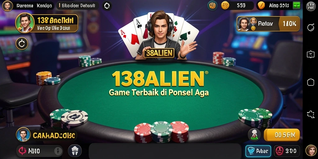 Screenshot gameplay seru di 138ALIEN, menggambarkan suasana poker yang mendebarkan.