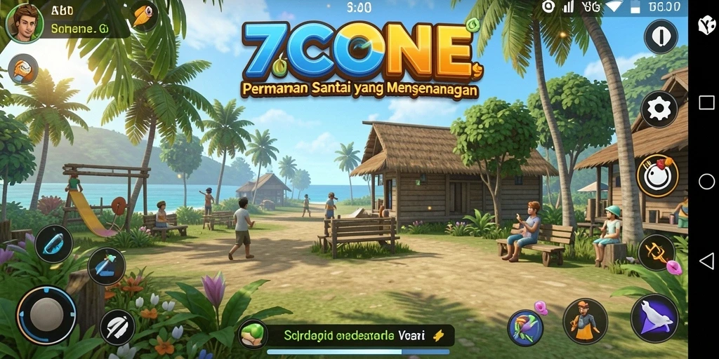 Screenshot 7CONE menampilkan gameplay yang penuh warna dan mengasyikkan.