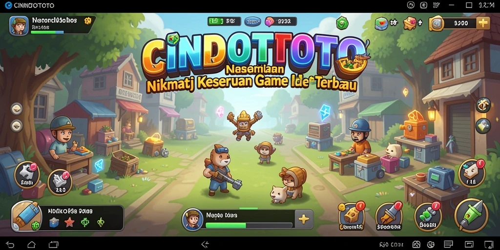 Tampilan gameplay seru CINDOTOTO saat karakter berkembang.
