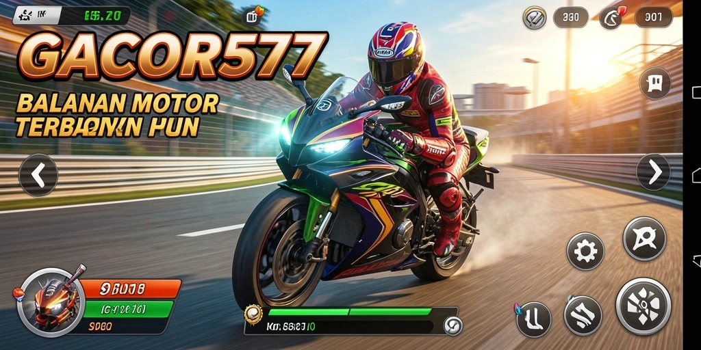 Screenshot GACOR577 menampilkan aksi balapan motor yang mendebarkan.