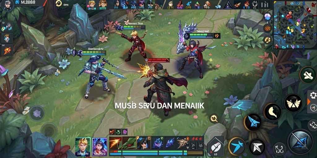 Screenshot MLBB8 menampilkan gameplay menari dan berinteraksi dengan musik.