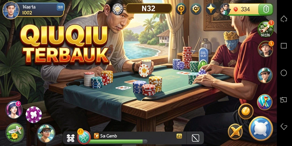 Screenshot gameplay N32 menunjukkan keseruan permainan QiuQiu.