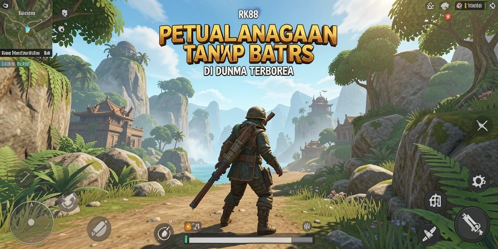 Tampilan gameplay RK88 yang menampilkan dunia terbuka yang luas.